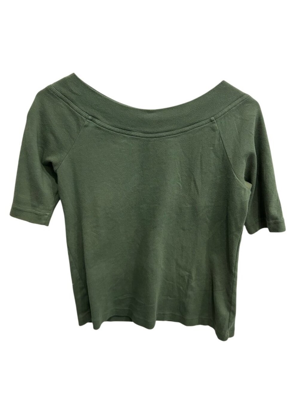 Peruvian Connection Short Sleeve Top Olive Green Sz Small Pima Cotton Casual